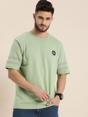Green Solid Oversized T-Shirt (Difference of Opinion)