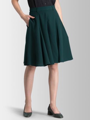 Green Solid Skirt (FableStreet)
