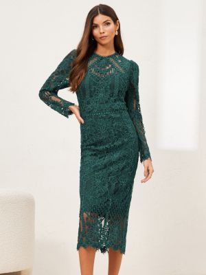 Green Vip Long Sleeve Midi Dress (Lipsy)