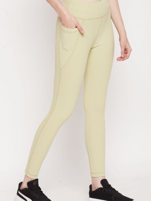 High Rise Active Tights in Sage Green with Side Pocket