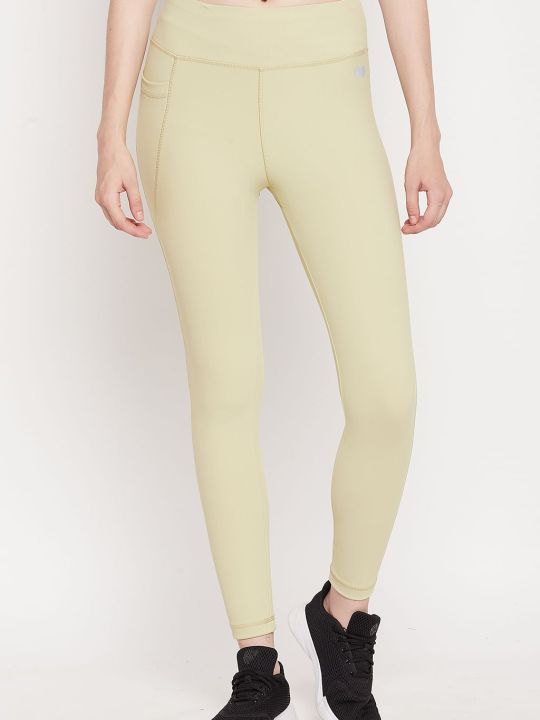 High Rise Active Tights in Sage Green with Side Pocket