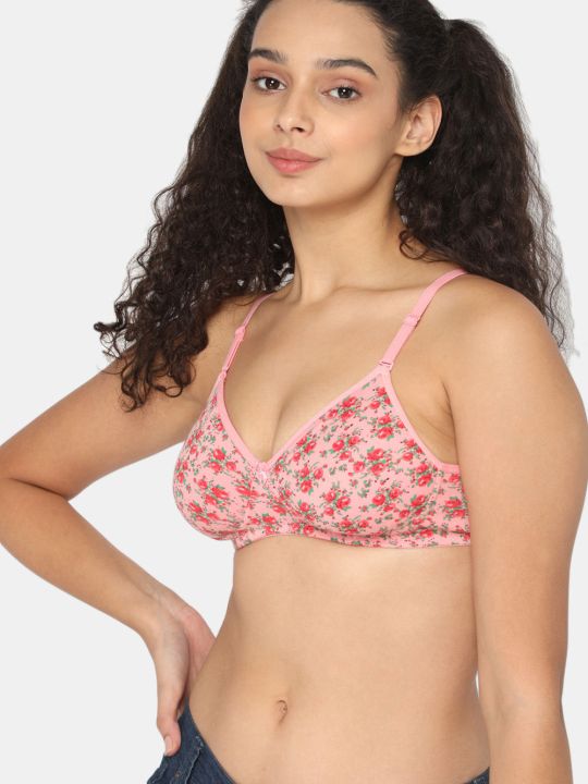 Intimacy Non Wired Non Padded Medium Coverage T-Shirt Bra - Pink Print