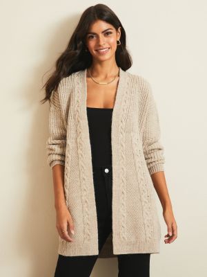 Knitted Cable Beige Cardigan (Lipsy)