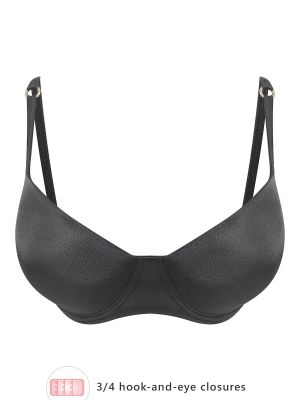 Level 1 Push-Up Underwired Full Cup Balconette T-shirt Bra in Black