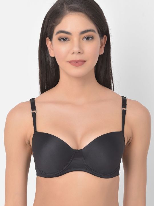 Level 1 Push-Up Underwired Full Cup Balconette T-shirt Bra in Black