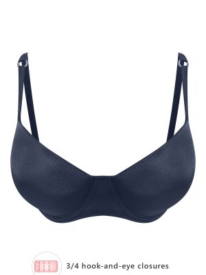 Level 1 Push-Up Underwired Full Cup Balconette T-shirt Bra in Navy