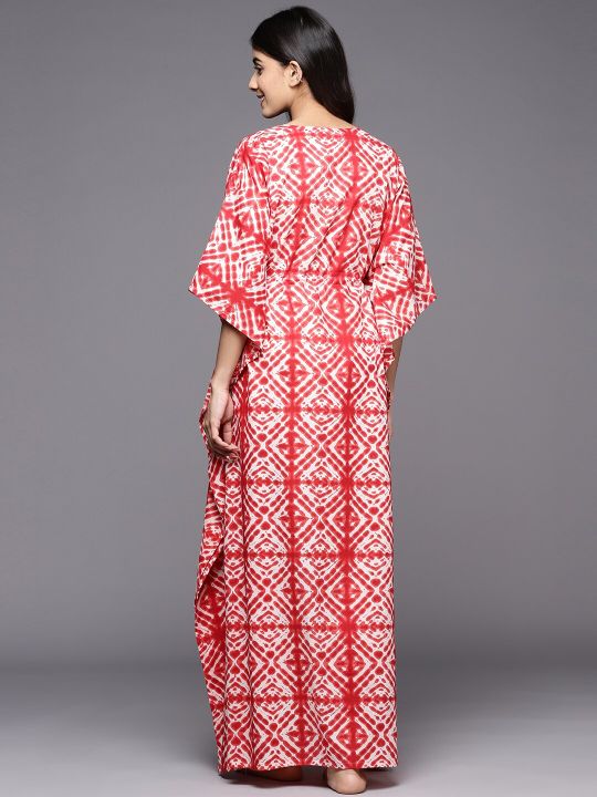 Libas Printed Cotton Kaftan Maxi Night Dress