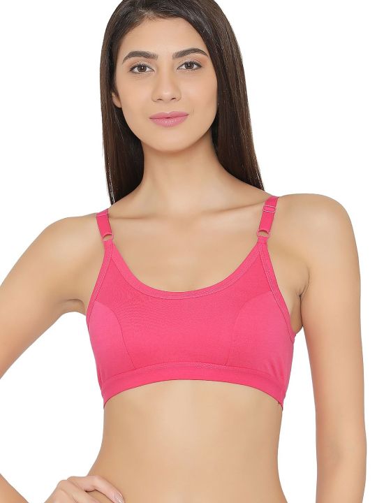 Low Impact Non-Padded Sports Bra in Pink