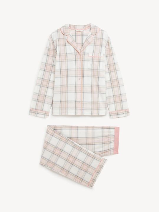 Marks & Spencer Women Checked Pure Cotton Night suit