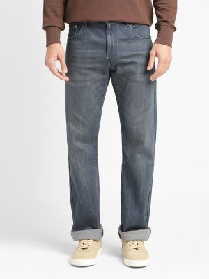 Men 517 Solid Blue Slim Bootcut Jeans (Levi's)