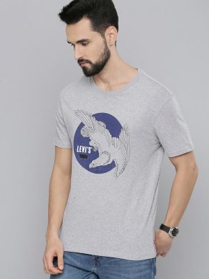 Men Grey Crew Neck T-Shirt (Levi's)