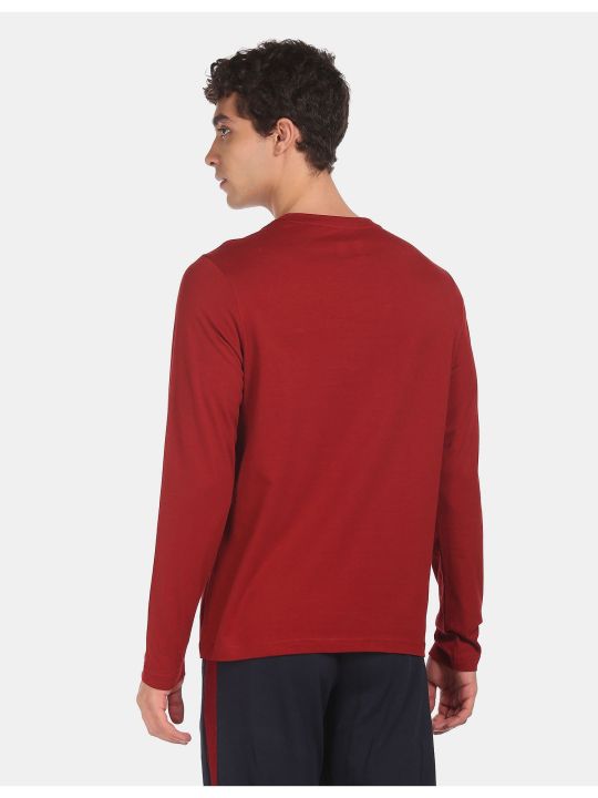 Men Red I656 Comfort Fit Solid Cotton T-Shirt (U.S. POLO ASSN.)