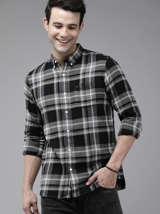 Men's Checked Flannel Shirt (THE BEAR HOUSE)