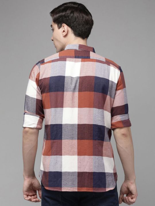 Men's Multi Checked Slim Fit Shirt (THE BEAR HOUSE)