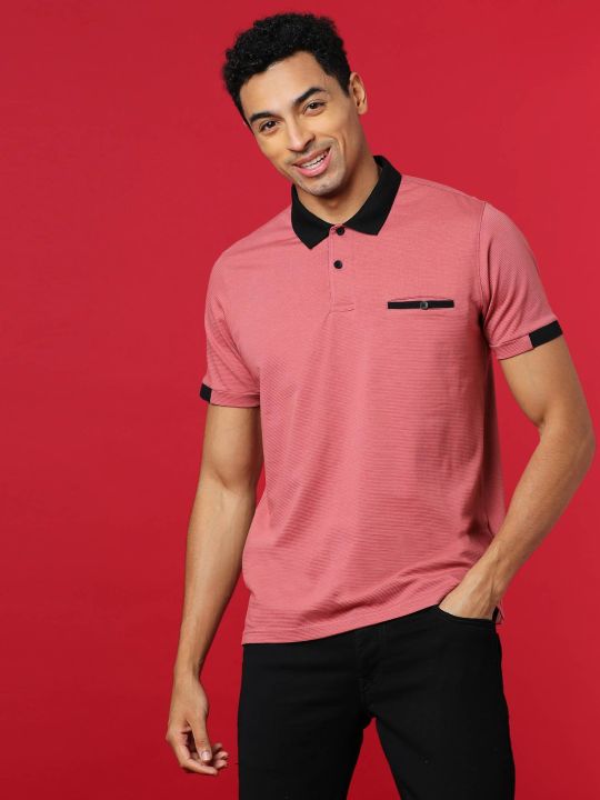 Men Solid Stylish Casual Polo T-shirts (Campus Sutra)