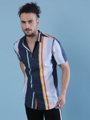Men Striped Casual Multicolor Shirt (Campus Sutra)