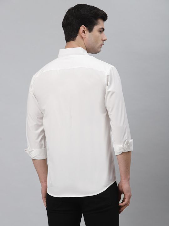 Men White Full Sleeves Casual Shirt (NEUDIS)