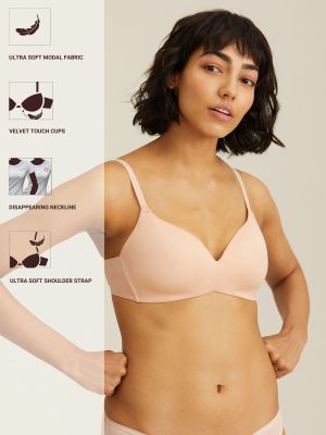 Modal Akin to Skin Padded Wireless T-Shirt Bra 3/4th Coverage - Nude NYB013 (Nykd)