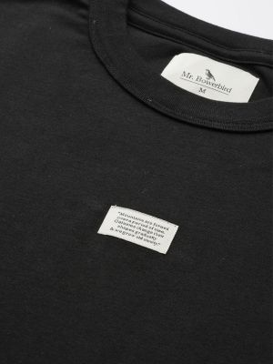Mr Bowerbird Men Black Pure Cotton Philosophy Crew Neck Oversized Pure Cotton T-shirt