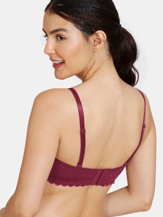 New Romance Padded Wired 3/4Th Coverage Strapless Bra - Beet Red