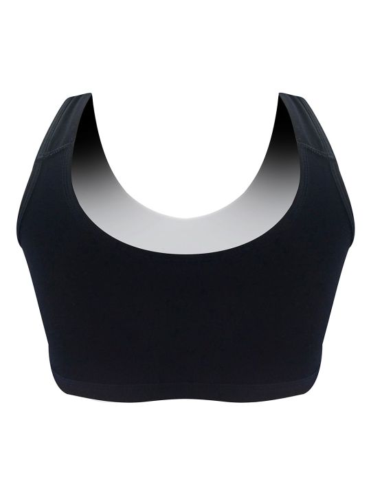 Non-Padded Non-Wired Full Cup Beginners T-shirt Bra in Black - Cotton