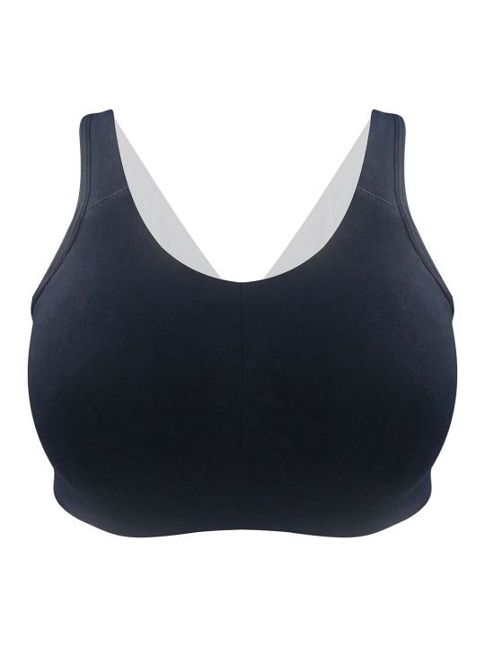 Non-Padded Non-Wired Full Cup Beginners T-shirt Bra in Black - Cotton