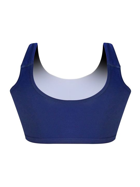Non-Padded Non-Wired Full Cup Beginners T-shirt Bra in Navy - Cotton