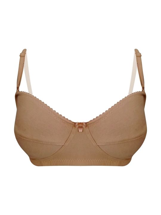 Non-Padded Non-Wired Full Cup Multiway Balconette Bra in Nude Colour - Cotton