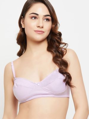 Non-Padded Non-Wired Full Cup Multiway Strapless Balconette Bra in Baby Pink - Cotton