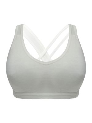 Non-Padded Non-Wired Full Cup Racerback Teen Bra in White with Removable Cups - Cotton