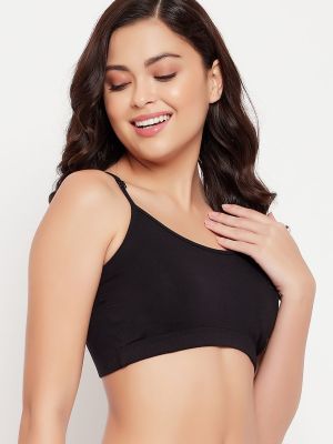 Non-Padded Non-Wired Full Cup T-shirt Bra in Black with Removable Cups - Modal