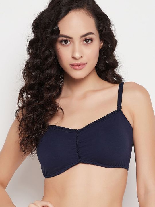 Non-Padded Non-Wired Multiway Beginners T-shirt Bra in Dark Blue - Cotton