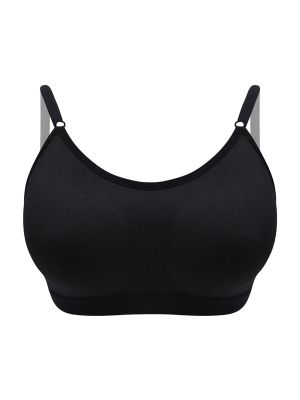 Non-Wired Lightly Padded Spacer Cup Beginner's Bra in Black - Cotton