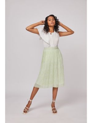 Off White Sunray Pleat Flared Skirt (Not So Pink)