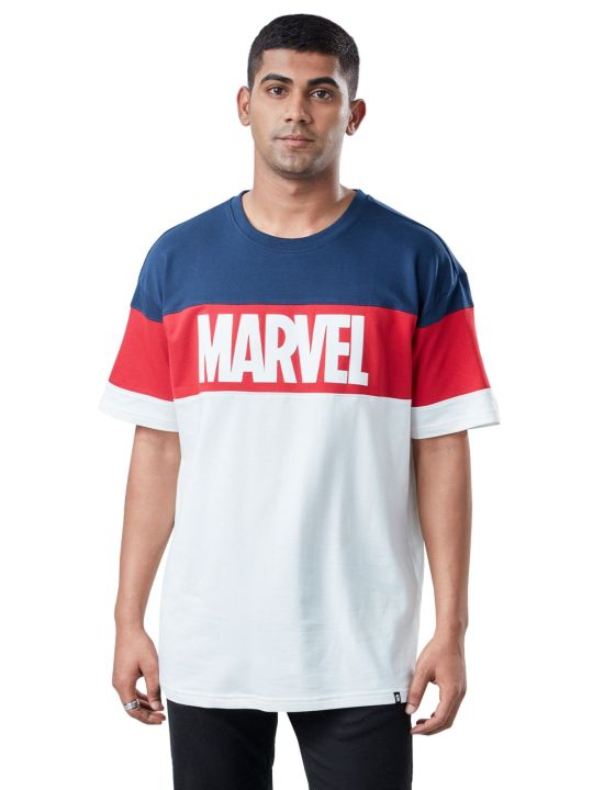 Official Marvel Logo Oversized T-shirt For Mens (The Souled Store)
