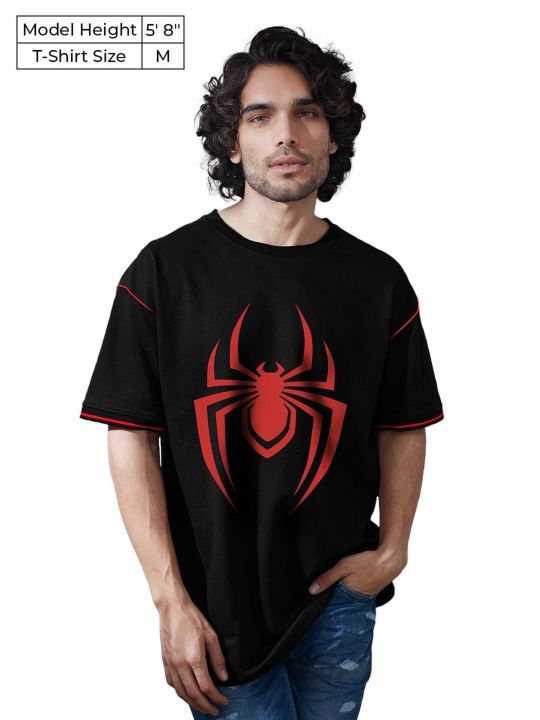 Official Marvel Spiderman Logo Oversized T-shirt For Mens (The Souled Store)