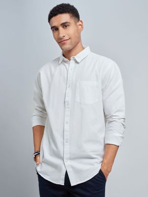 Oxford Shirt White Shirts For Men (The Souled Store)
