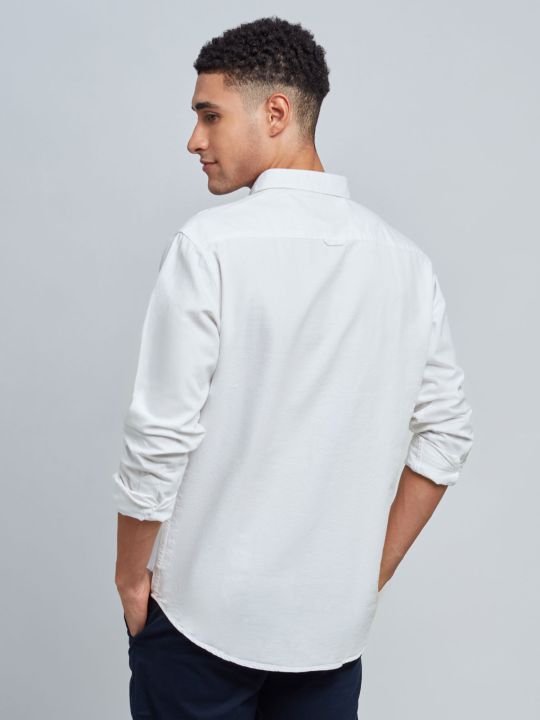 Oxford Shirt White Shirts For Men (The Souled Store)