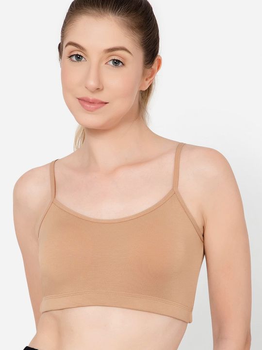 Padded Non-Wired Full Cup Multiway Teen Bra in Nude Colour with Removable Cups - Modal