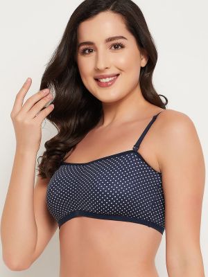 Padded Non-Wired Full Cup Polka Dot Print Multiway Teenager Bra in Navy with Removable Pads