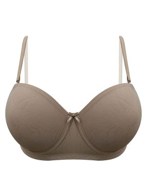 Padded Underwired Full Cup Strapless T-shirt Bra in Nude Colour