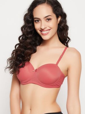 Padded Underwired Full Cup Strapless T-shirt Bra in Rust Orange