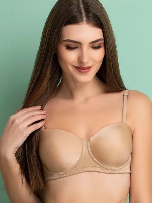 Padded Underwired Strapless T-Shirt Bra with Balconette Style
