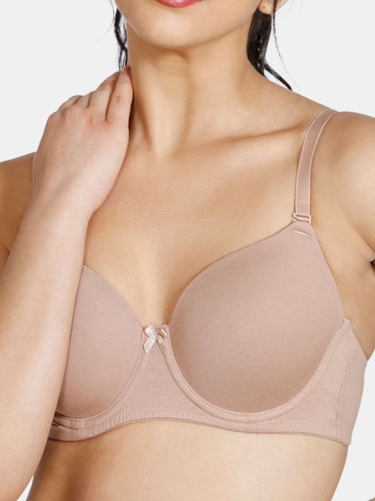 Padded Wired 3/4th Coverage T-Shirt Bra - Nude