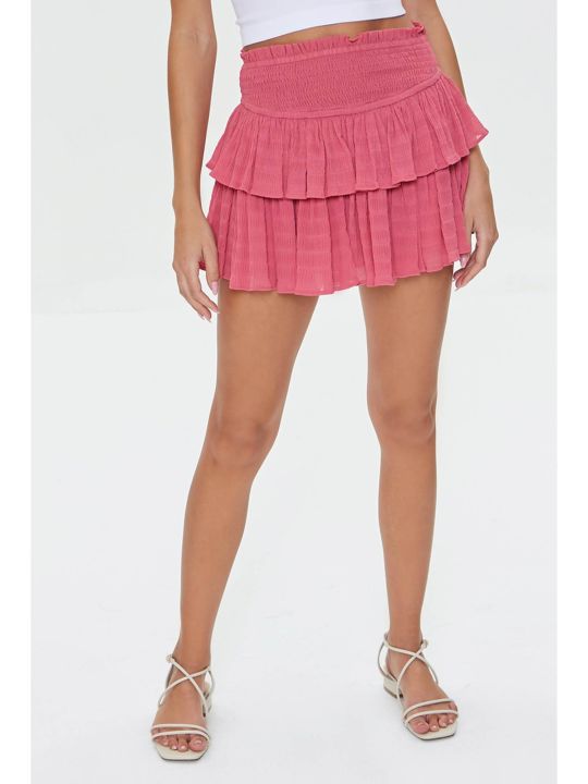 Pink Solid Mini Skirt (Forever 21)