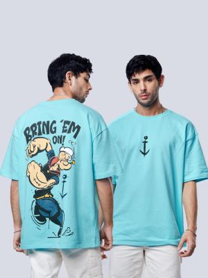 Popeye: Bring Em On Printed Cotton Oversized T-shirts (The Souled Store)