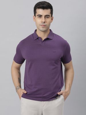 Purple Casual Polo T-Shirt (RARE RABBIT)