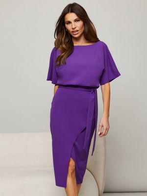 Purple Kimono Tie Waist Dress (Lipsy)