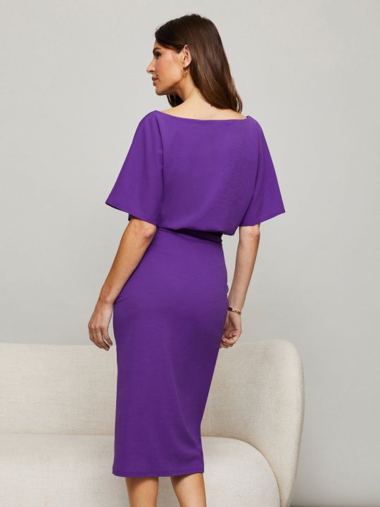 Purple Kimono Tie Waist Dress (Lipsy)
