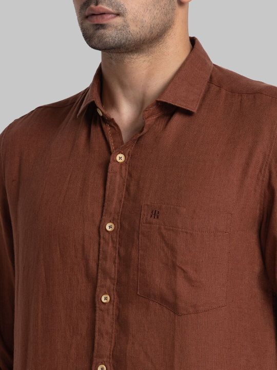 Raymond Long Sleeves Pure Linen Casual Shirt